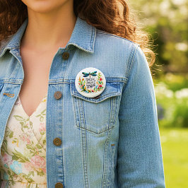 Bóton Redondo 5.08cm A Magia do Primavera floral