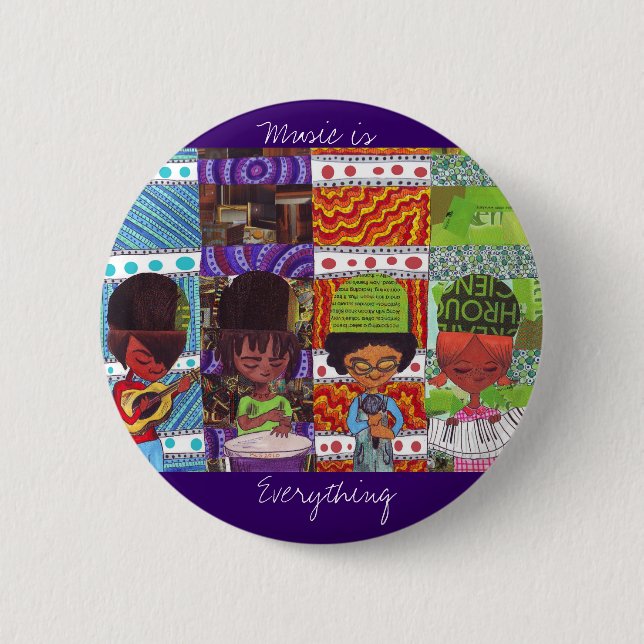 Bóton Redondo 5.08cm A música é tudo (Frente)