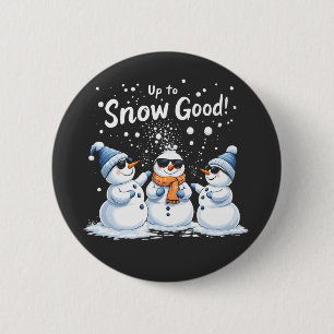 Bóton Redondo 5.08cm À Neve Bom Snowman Engraçado Natal