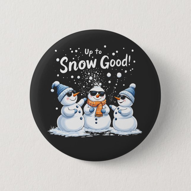 Bóton Redondo 5.08cm À Neve Bom Snowman Engraçado Natal (Frente)
