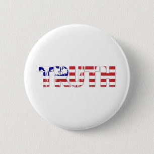Bóton Redondo 5.08cm A palavra "Verdade" com a bandeira americana