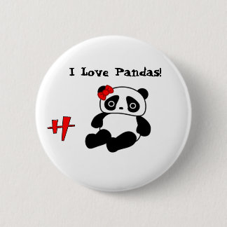 Bóton Redondo 5.08cm A panda, h, eu amo pandas! - Personalizado