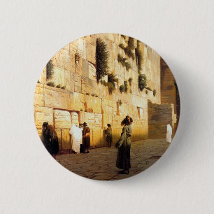 Bóton Redondo 5.08cm A parede Jerusalem de Soloman, Jean-Leon Gerome