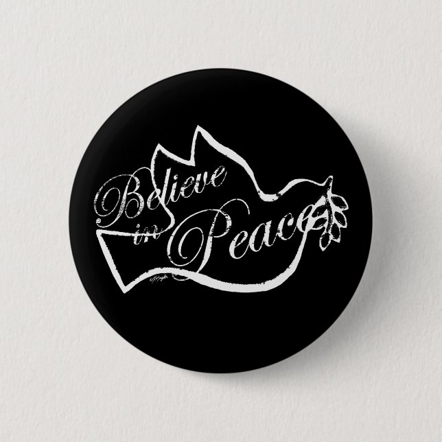 Bóton Redondo 5.08cm A Paz Acredita Na Paz (Frente)