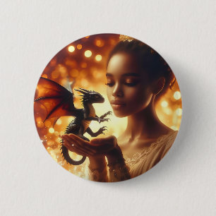 Bóton Redondo 5.08cm  a princess and her baby dragon