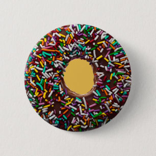 Bóton Redondo 5.08cm A rosquinha do chocolate com colorido polvilha