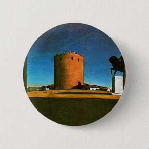 Bóton Redondo 5.08cm A torre vermelha por Giorgio de Chirico 1913