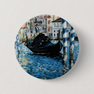 Bóton Redondo 5.08cm À Venise - Edouard Manet do canal grande do Le
