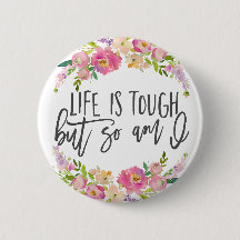 A vida é dura, citação inspiracional, Boho floral