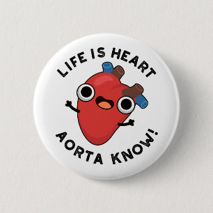 Bóton Redondo 5.08cm A Vida É O Coração Aorta Conhece Anatomia Bonit