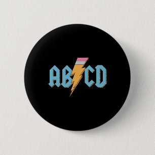 Bóton Redondo 5.08cm Abcd Pencil Lightning Rock'n Reverter Professor