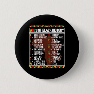 Bóton Redondo 5.08cm Abecedário do Mês da História Negra Aprender Alfab