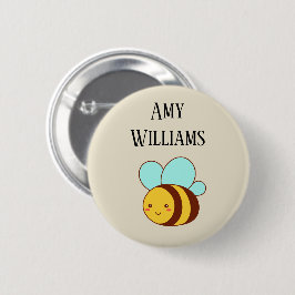 Bóton Redondo 5.08cm Abeelha personalizada fofa 
