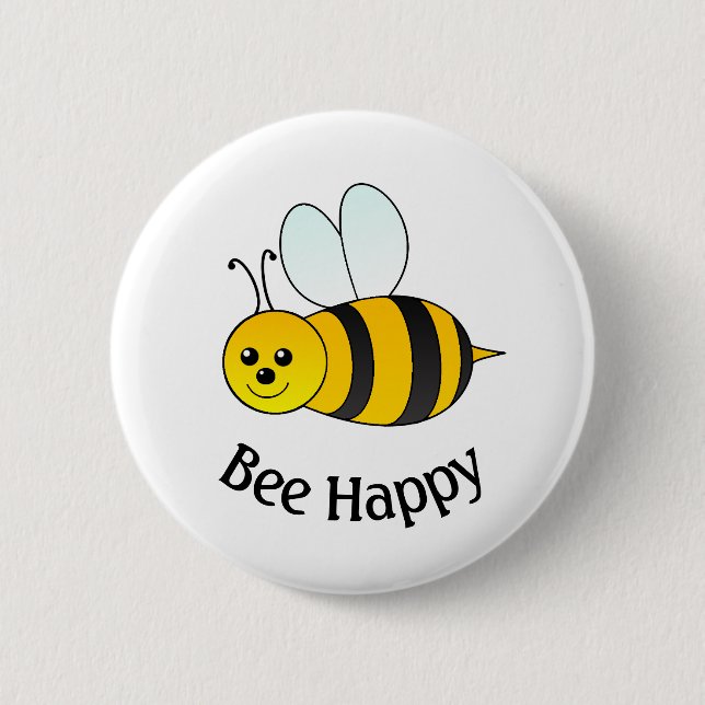 Bóton Redondo 5.08cm Abeja Feliz (Frente)