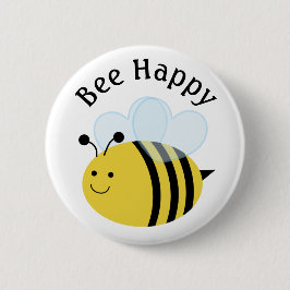 Bóton Redondo 5.08cm Abeja Feliz Abelha