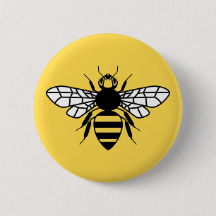 Bóton Redondo 5.08cm Abelha de Manchester