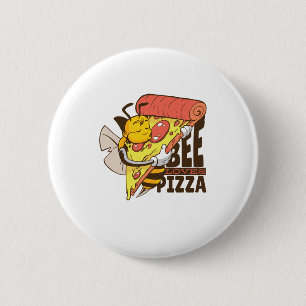 Bóton Redondo 5.08cm Abelha Legal Ama Piadas de Pizza