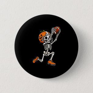 Bóton Redondo 5.08cm Abóbora de Halloween esqueleto de futebol