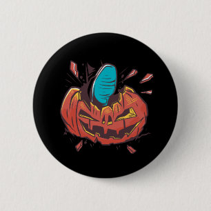 Bóton Redondo 5.08cm Abóbora de Halloween Vamos Esmagar