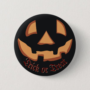 Bóton Redondo 5.08cm Abóbora para o Halloween em Black Button