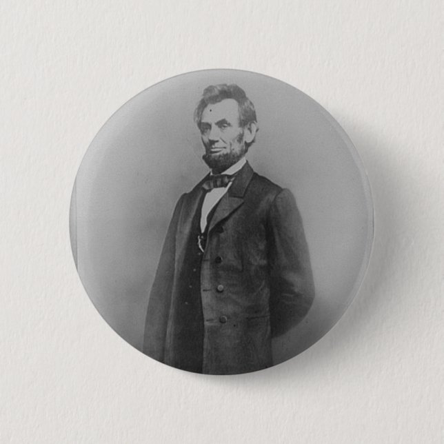 Bóton Redondo 5.08cm Abraham Lincoln, em janeiro de 1864 (Frente)