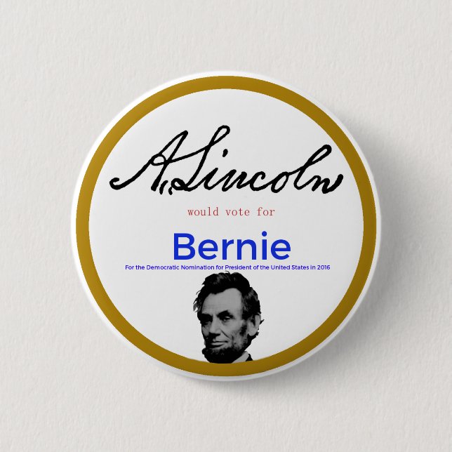 Bóton Redondo 5.08cm Abraham Lincoln para máquinas de lixar de Bernie (Frente)