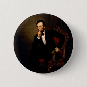 Bóton Redondo 5.08cm Abraham Lincoln por George Peter Alexander Healy