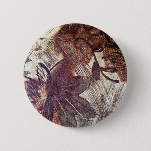 Bóton Redondo 5.08cm Abstrato Brown Floral Design 1
