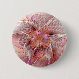 Bóton Redondo 5.08cm Abstrato Butterfly Fantasy Fractal Arte Colorida