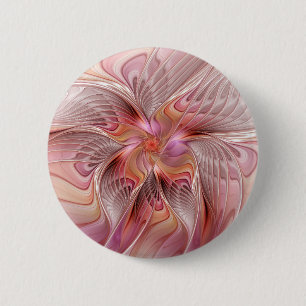 Bóton Redondo 5.08cm Abstrato Butterfly Fantasy Fractal Arte Colorida