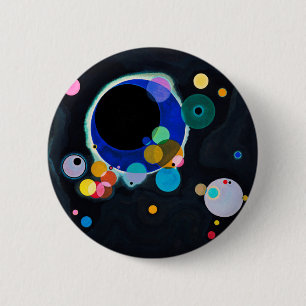 Bóton Redondo 5.08cm Abstrato de Vários Círculos do Kandinsky