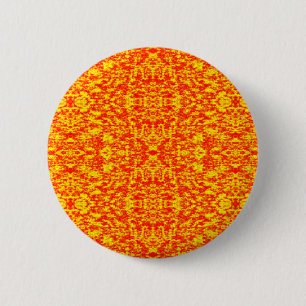 Bóton Redondo 5.08cm Abstrato Fractal Em Vermelho E Laranja