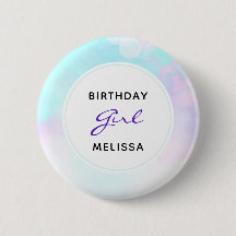 Abstrato moderna Pastel Blue & Purple Birthday