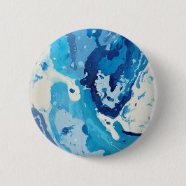 Bóton Redondo 5.08cm Abstrato moderno com tons pastéis de oceano azul