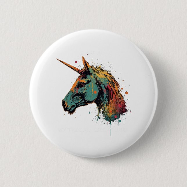 Bóton Redondo 5.08cm Abstrato Unicorn (Frente)