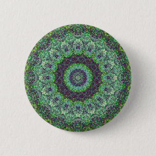 Bóton Redondo 5.08cm Abstrato Verde Jardim Mandala