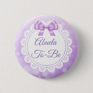Bóton Redondo 5.08cm Abuela a ser botão roxo do laço do chá de frald