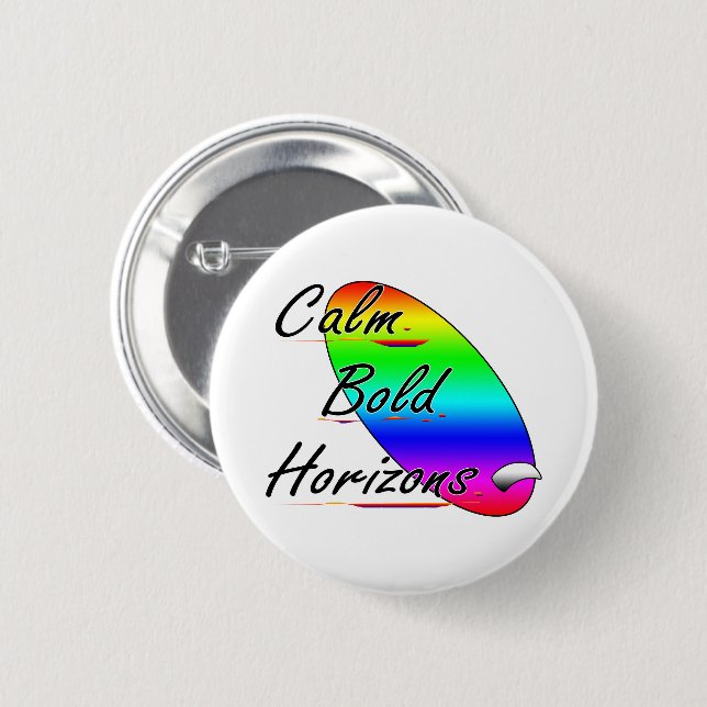 Bóton Redondo 5.08cm Acalme horizontes ousados surfando (Frente & Verso)