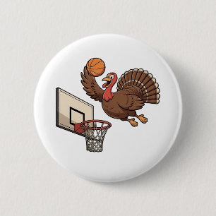 Bóton Redondo 5.08cm Ação de Graças à Turquia Dunking Basball Engraçado