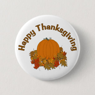 Bóton Redondo 5.08cm Acção de graças feliz