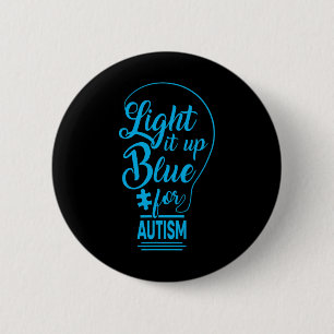 Bóton Redondo 5.08cm Acenda-O Autismo Azul A Consciência Oferece Utensí