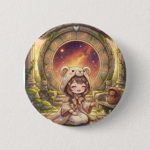 Bóton Redondo 5.08cm Acessório de Garota Chibi da Galáxia do Zodíaco So