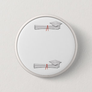 Bóton Redondo 5.08cm Add Your Own Text White Graduation Button
