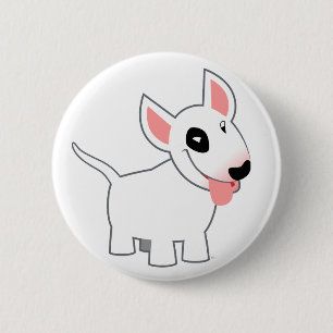 Bóton Redondo 5.08cm Adesivo de botão de bull terrier de desenho animad