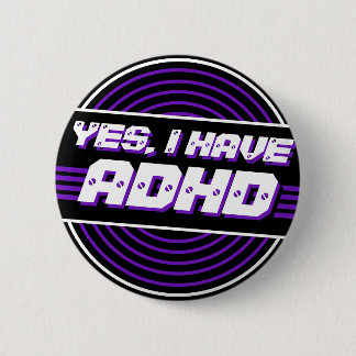 Bóton Redondo 5.08cm ADHD 8s Music Black Purple Vinyl Record
