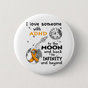 Bóton Redondo 5.08cm ADHDI ama alguém com consciência ADHD