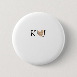 Bóton Redondo 5.08cm Adicionar a letra do nome do casal dourado do casa