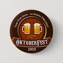 Bóton Redondo 5.08cm Adicionar Nome de Texto Ano Oktoberfest Party 20xx