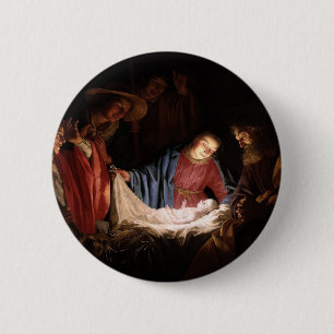 Bóton Redondo 5.08cm Adoração dos Pastores por Honthorst