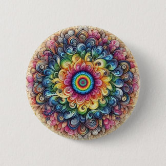 Bóton Redondo 5.08cm Adorável Tie-dye arco-íris cores Botão